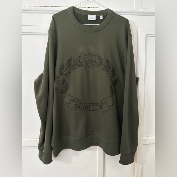 Burberry Oak Leaf Crest-embroidered sweatshirt in Olive - Picture 6 of 8